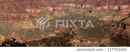 Panorama Hazy Sky Day Winter The Grand Canyon Arizona Panorama Hazy Sky Day Winter The Grand Canyon Arizona 127761081