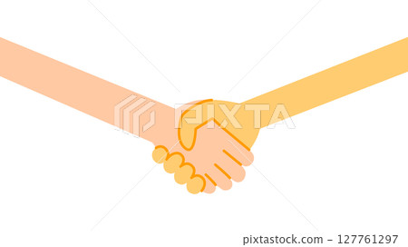Light pink and light orange hands shaking 127761297