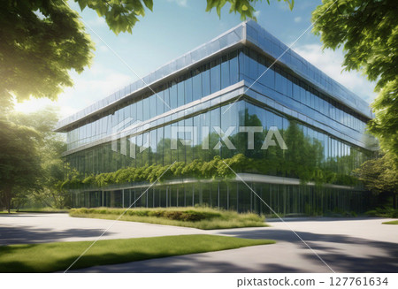 Business office surrounded by greenery 127761634