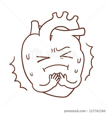 A painful heart (line drawing) 127762160