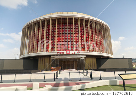 Dubai, UAE - September 30, 2024 Exhibition pavilions of different countries at the Dubai Exhibition Centre. Editorial 127762613