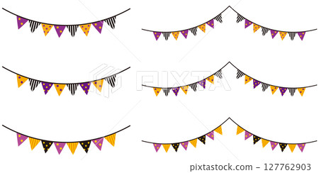 萬聖節彩色花圈插圖集 127762903