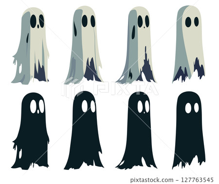 Spooky Specters: A Collection of Cartoon Ghosts for Halloween Decorations 127763545