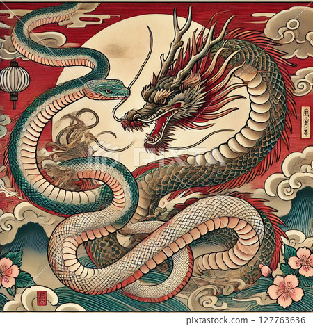 Dragon and Snake 127763636