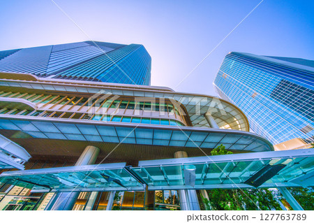 Tokyo cityscape, Japan, June 22nd. View of Takanawa Gateway City in front of Takanawa Gateway Station (2025) 127763789