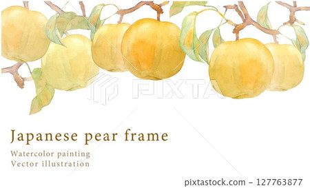 Watercolor painted pear background Vector illustration 127763877