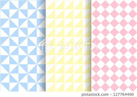 Set of colorful Abstract geometric Seamless background. 127764490