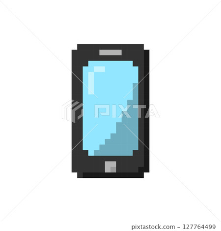 Mobile phone, smartphone. Vector icon in 8 bit style Mobile phone, smartphone. Vector icon in 8 bit style 127764499