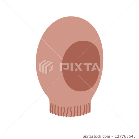 Snood Hat. Winter Knitted Head Fashion accessory cap clothing technical illustration. Vector headgear for Men 127765543