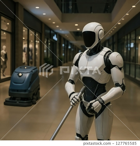 Robot vacuum cleaner and cleaning humanoid robot 127765585