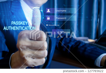 The concept of login authentication with password, passkey The concept of login authentication with password, passkey 127765622