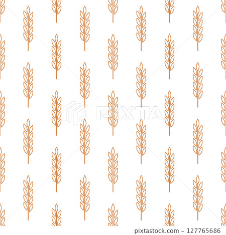 Vector Seamless Pattern with Agriculture Wheat and Cereal Ears. Organic Wheat, Rice Ear Design Template. Bread, Beer Packaging, Farming, Organic Food Concepts Vector Seamless Pattern with Agriculture Wheat and Cereal Ears. Organic Wheat, Rice Ear Design Template. Bread, Beer Packaging, Farming, Organic Food Concepts 127765686