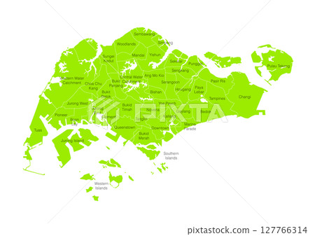 世界地圖上的新加坡行政區劃圖 127766314