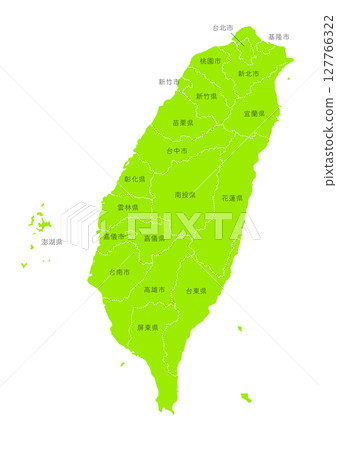 世界地圖上的台灣行政區劃圖（台灣地圖） 127766322