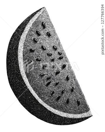 Vintage Watermelon Slice In Retro Engraving. Fruit Illustration Isolated On Transparent Background 127766394