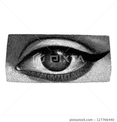 Vintage Engraved Eye Illustration. Retro Illustration Isolated On Transparent Background 127766440