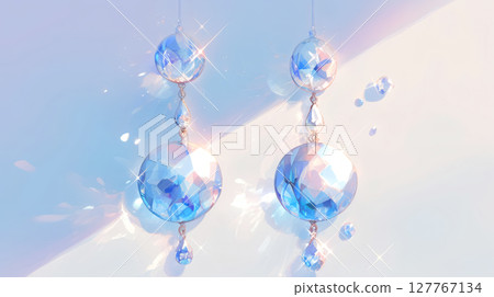 漂浮在藍天上的耳環 127767134