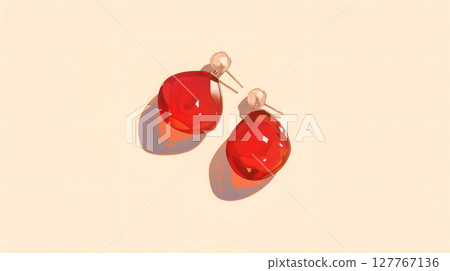 紅色耳環,耳環 紅色耳環,耳環 127767136