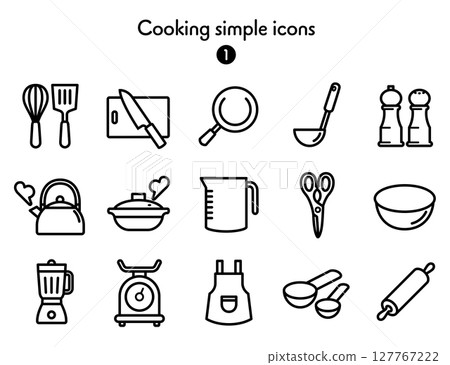 Icon collection Cooking utensils 1 Icon collection Cooking utensils 1 127767222