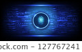 Futuristic digital fingerprint scanner interface 127767241