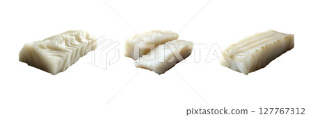 Fish Fillet Trio Set. Culinary And Seafood Preparation Collection Isolated On Transparent Background 127767312