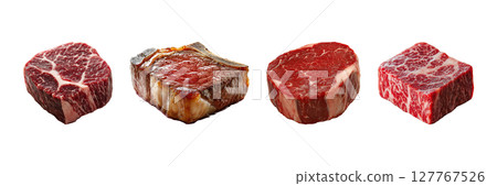 Assorted Premium Beef Cuts Set. Gourmet Meat Selection For Culinary Excellence Collection Isolated On Transparent Background 127767526