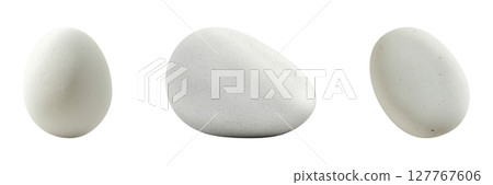 Three Stones Set. Minimalist Natural Decor Collection Isolated On Transparent Background 127767606