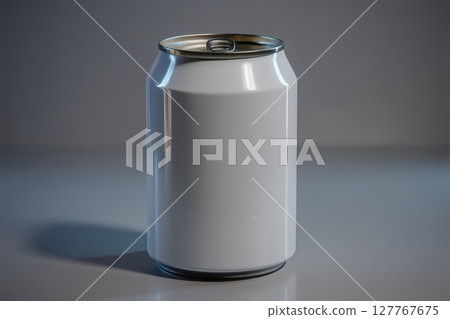 Can of a drink on a grey background. Can of a drink on a grey background. 127767675