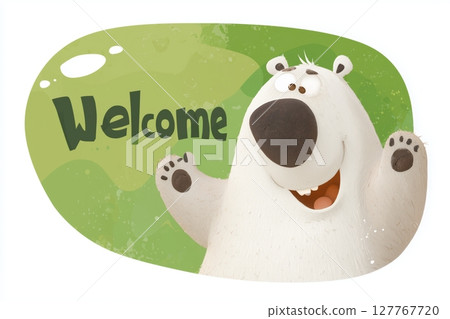 Cute white bear. Welcome for the children's room. Cute white bear. Welcome for the children's room. 127767720