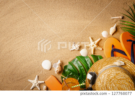 Woman's beach accessories Woman's beach accessories 127768077