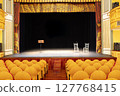 theater stage with black background theater stage with black background 127768415