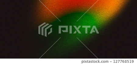 Noise light gradient with vibrant red, orange and green on black background 127768519