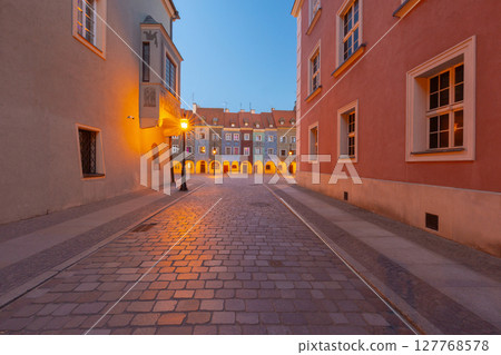 Old Market Square houses at dawn in Poznan Poland 127768578