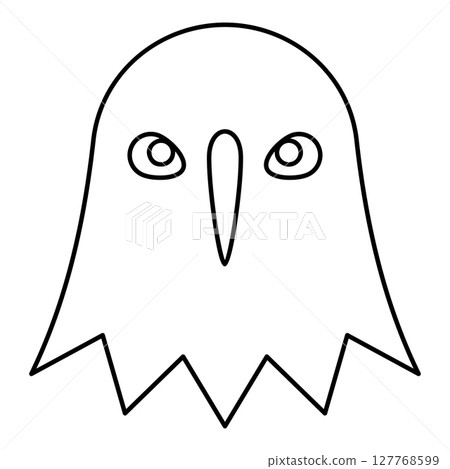 Eagle head falcon egyptian mythology Ra Ancient deity sun sky hunter contour outline line icon black color vector illustration image thin flat style 127768599
