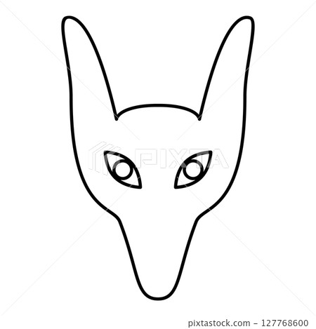 Head jackal contour outline line icon black color vector illustration image thin flat style 127768600