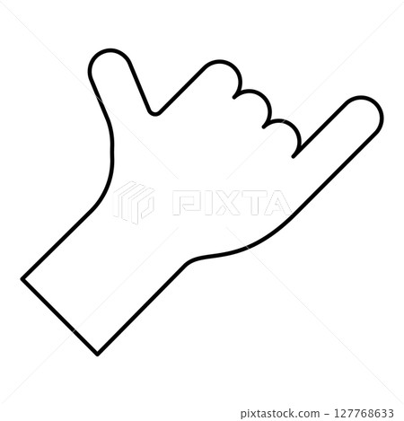 Shaka symbol hand hawaiian greeting gesture sign call me sign telephone loose surf up contour outline line icon black color vector illustration image thin flat style 127768633