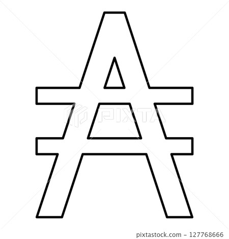 Austral symbol sign contour outline line icon black color vector illustration image thin flat style Austral symbol sign contour outline line icon black color vector illustration image thin flat style 127768666