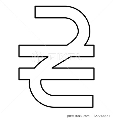Hryvnia currency Ukraine money sign symbol UAH contour outline line icon black color vector illustration image thin flat style Hryvnia currency Ukraine money sign symbol UAH contour outline line icon black color vector illustration image thin flat style 127768667