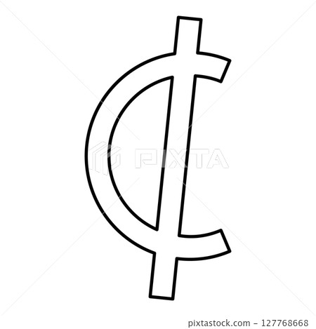Sedi symbol sign Ghana currency money contour outline line icon black color vector illustration image thin flat style Sedi symbol sign Ghana currency money contour outline line icon black color vector illustration image thin flat style 127768668