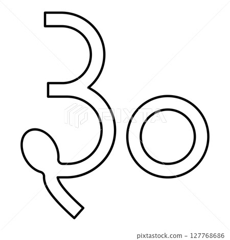 Rupee Gujarat Indian money currency symbol sign contour outline line icon black color vector illustration image thin flat style 127768686