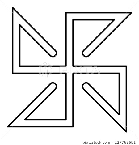 Yarovrat symbol sign slavic pagan contour outline line icon black color vector illustration image thin flat style Yarovrat symbol sign slavic pagan contour outline line icon black color vector illustration image thin flat style 127768691