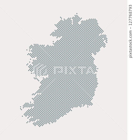 Vector map Ireland from points, dotted template 127768793