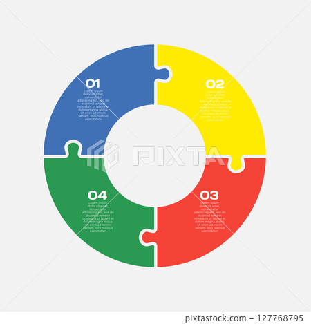 Circle diagram infographic in 4 steps or options Circle diagram infographic in 4 steps or options 127768795