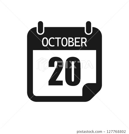 Vector icon page day calendar - 20 October month 127768802