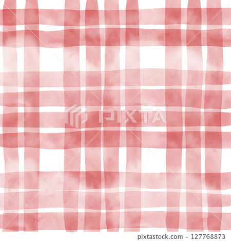 Red Plaid Gingham Check Hand Drawn Background Pattern Overlay Red Plaid Gingham Check Hand Drawn Background Pattern Overlay 127768873