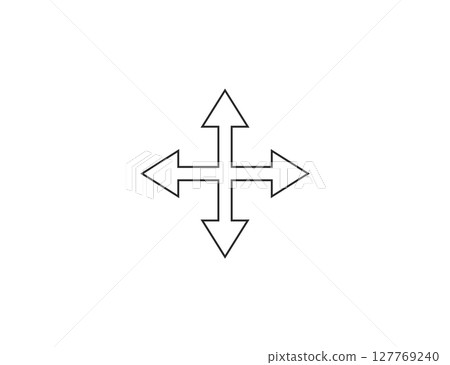 Many ways arrow icon. Vector illustration. Many ways arrow icon. Vector illustration. 127769240