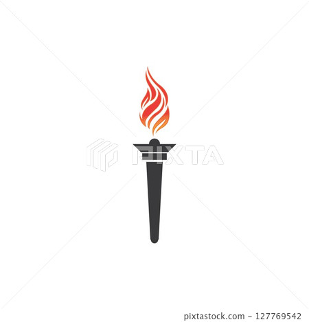 Torch vector icon illustration design template 127769542