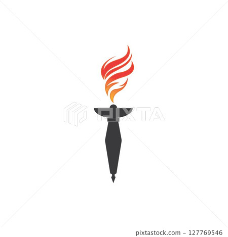 Torch vector icon illustration design template 127769546