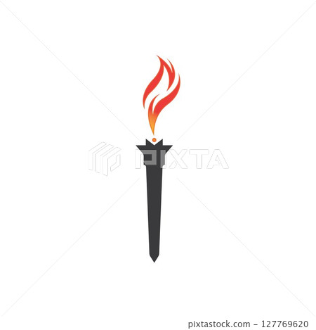 Torch vector icon illustration design template 127769620