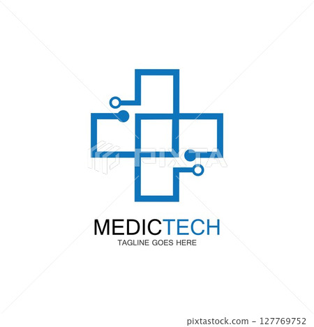 Medical technology logo design vector 127769752